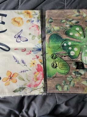 New Lot Of 2 Yard Flags Spring Welcome Butterfly Flower St Patricks Day Clover